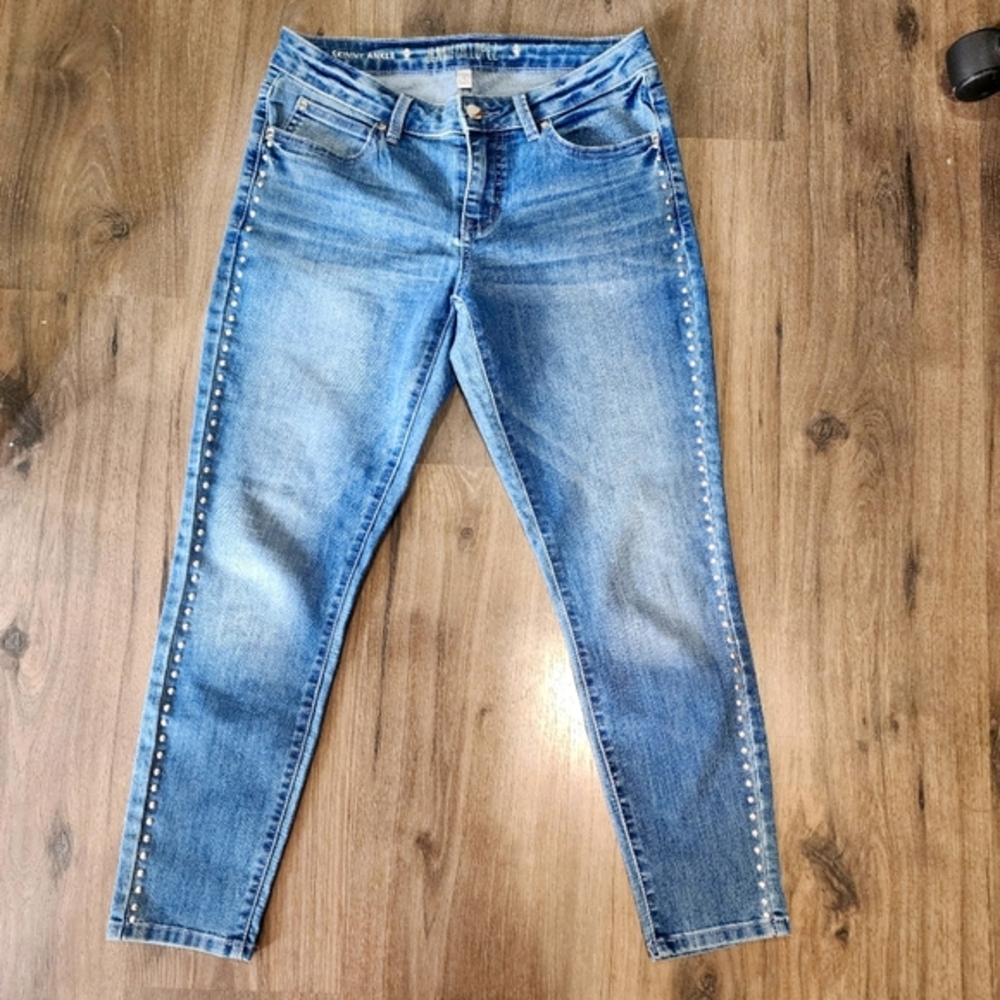 Skinny Studded Ankle Jeans by JLo